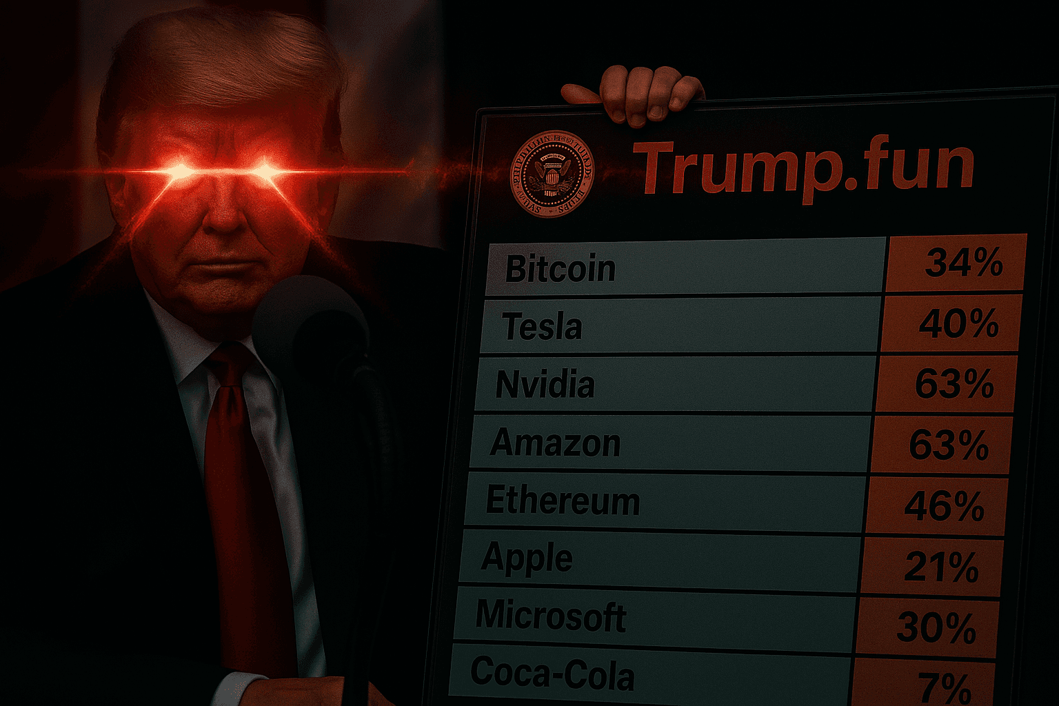 Trump with laser eyes